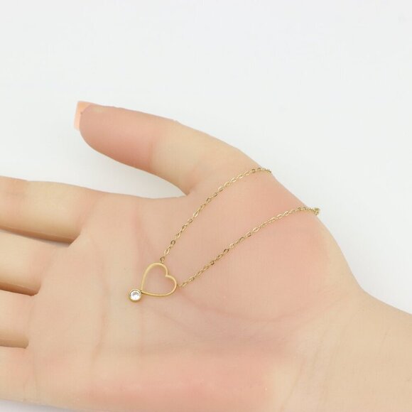 Delicate Yellow Heart Pendant Necklace with Adjustable Chain, XPNL0364 - Picture 4 of 13